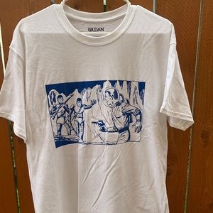 White L unisex T-shirt, Killers From Space print